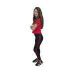 Colanti sport, culoare negru, model cu linie rosie 